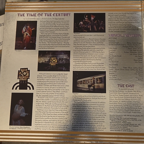 ON THE TWENTIETH CENTURY LP Original 1978 Broadway Cast - Picture 2 of 11